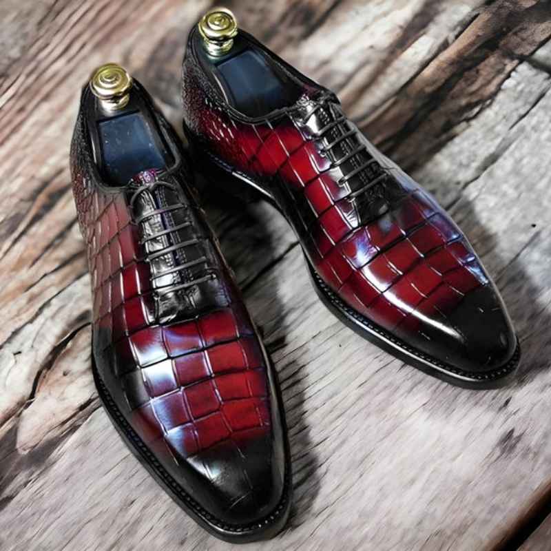 Men’s Leather Dress Shoes – Handmade Formal Oxfords, Elegant Business Shoes, Classic Glossy Leather Shoes