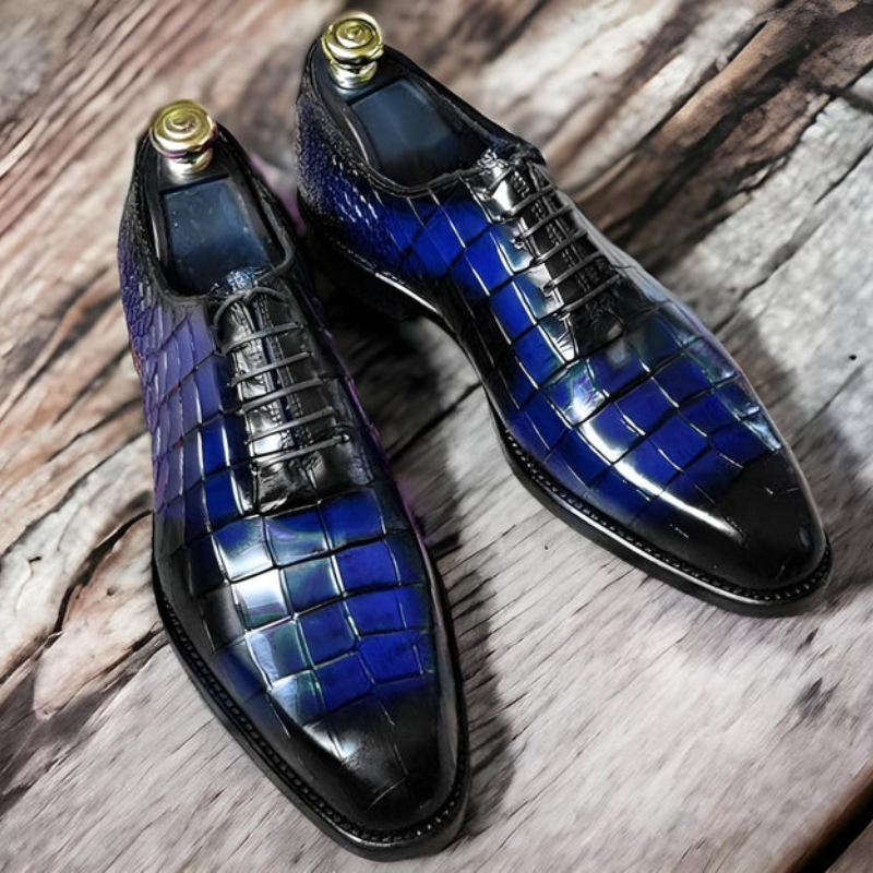 Men’s Leather Dress Shoes – Handmade Formal Oxfords, Elegant Business Shoes, Classic Glossy Leather Shoes