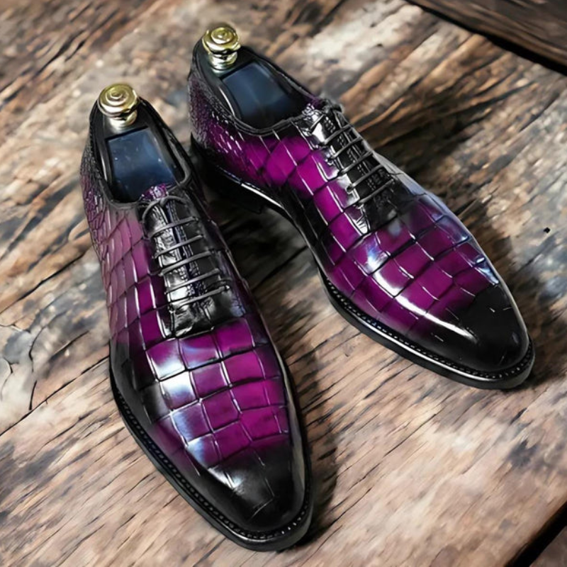 Men’s Leather Dress Shoes – Handmade Formal Oxfords, Elegant Business Shoes, Classic Glossy Leather Shoes
