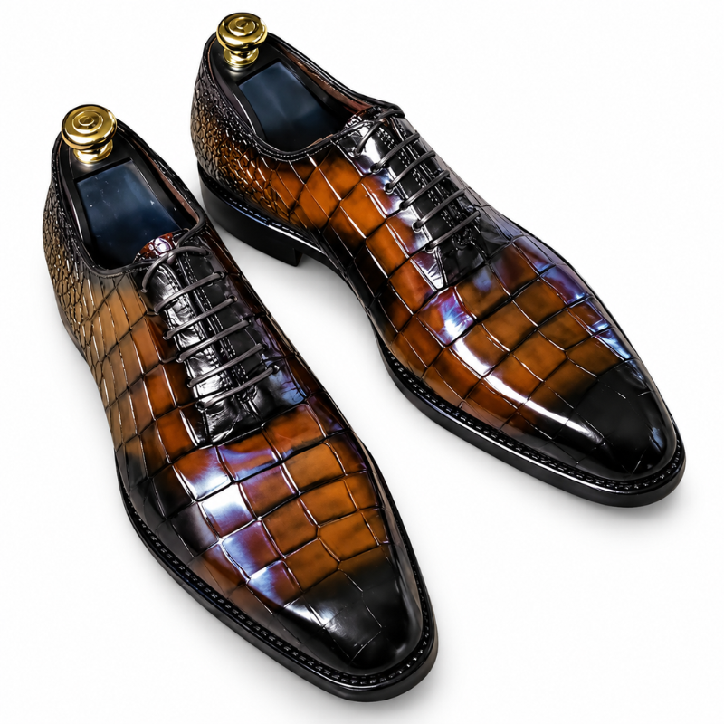 Men’s Leather Dress Oxfords – Glossy Formal Shoes