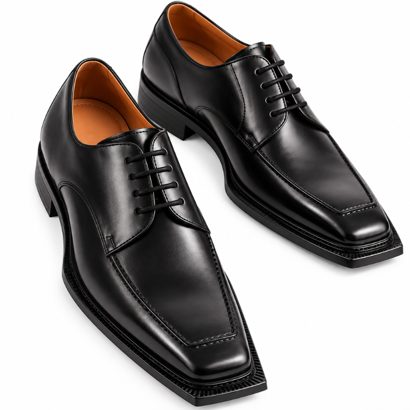 Men’s Black Lace-Up Oxford Dress Shoes