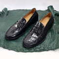 Genuine Leather Men's Shoes Black Alligator Slip-On Loafer Men Shoes Size 7-11US #901