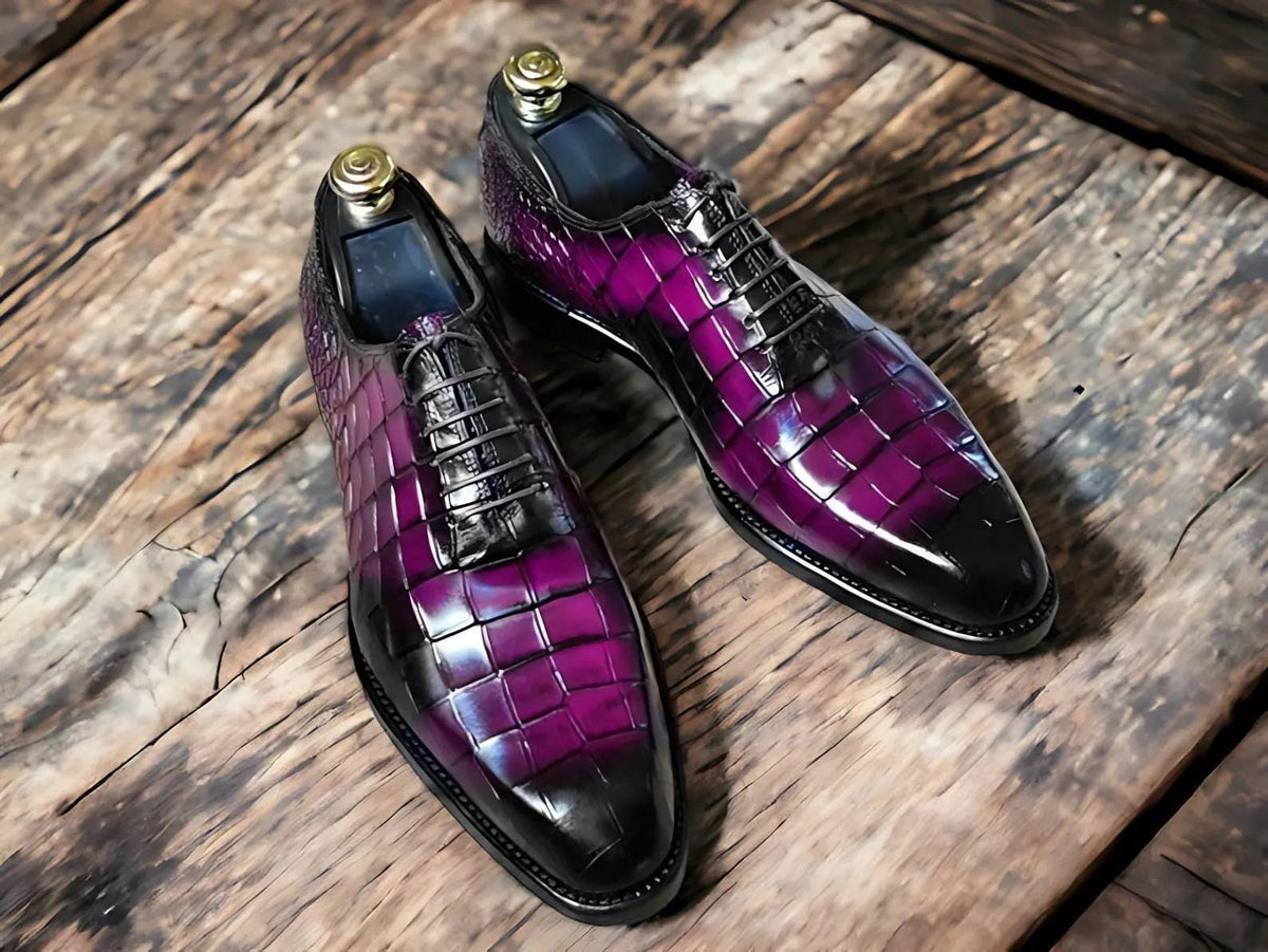 Etsy's Pick Handmade Alligator Leather Oxford Shoes – Whole Cut Lace-Up Dress Shoes Classic Formal Footwear.