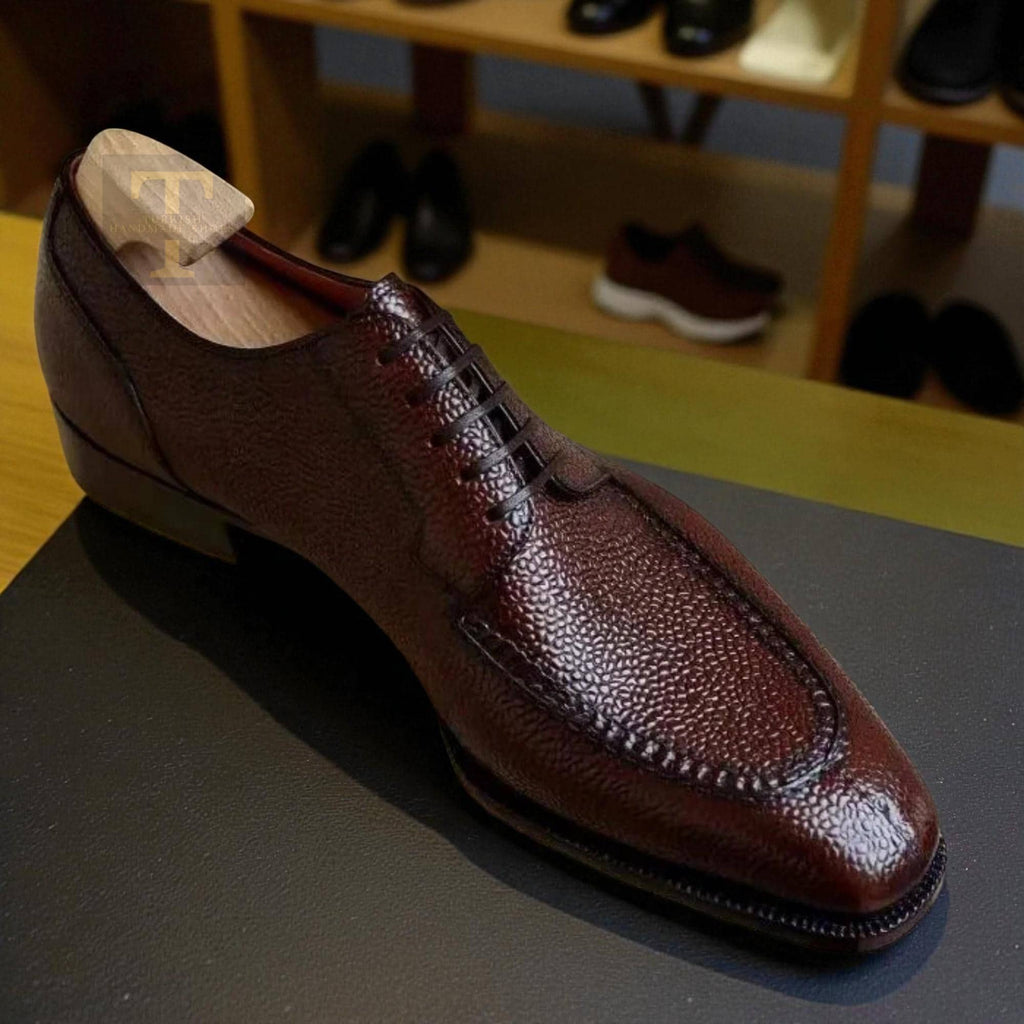Handmade Goodyear Welted Grain Leather Dress Shoes, Custom Design Derby Shoes
