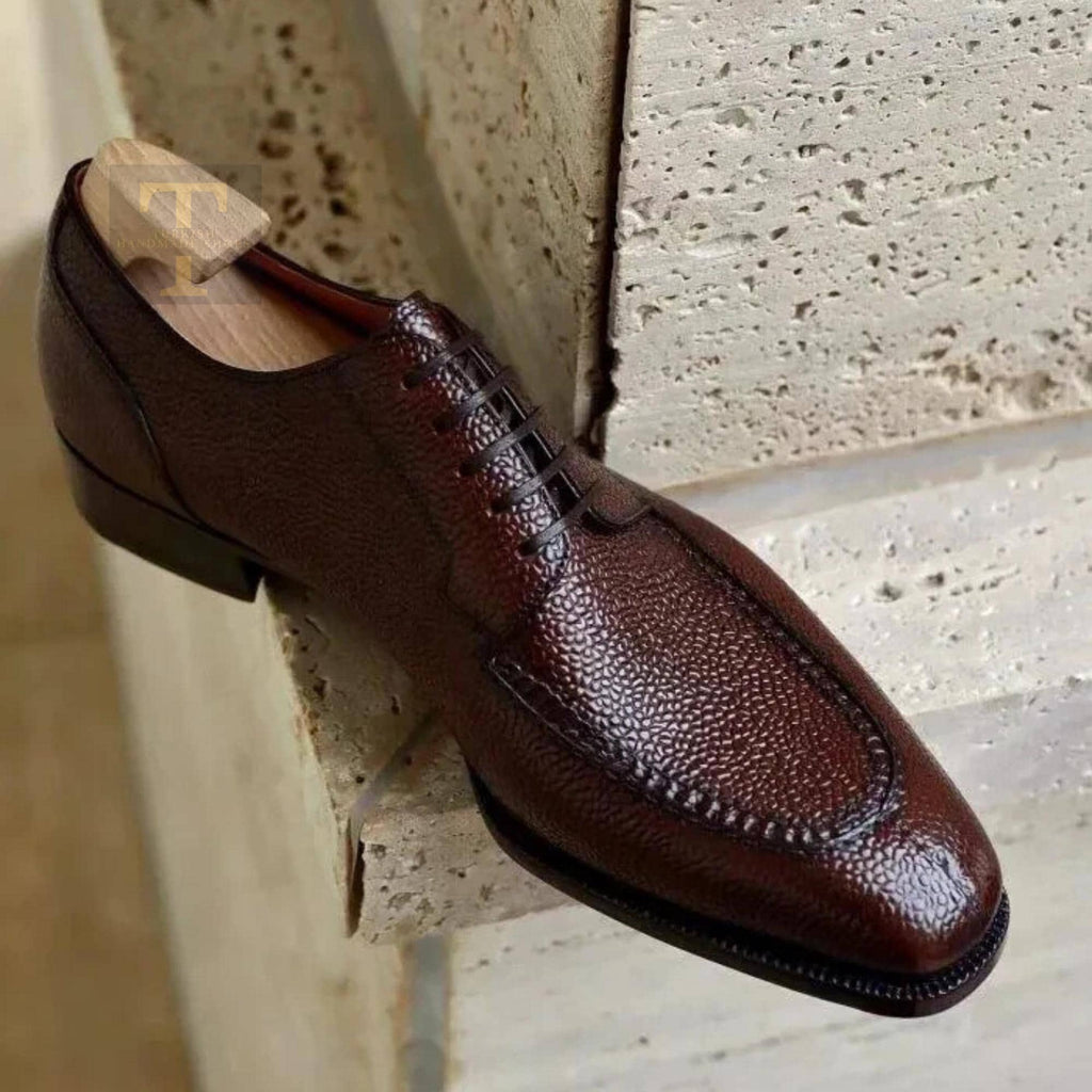 Handmade Goodyear Welted Grain Leather Dress Shoes, Custom Design Derby Shoes