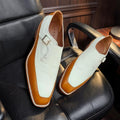New Men’s Handmade Two Tone Leather Monk Strap Shoes | Party shoes | Wedding Gift